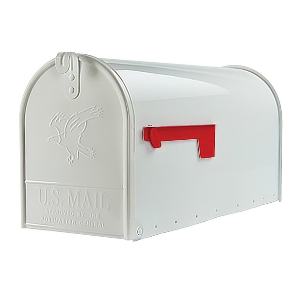 Gibraltar Mailboxes Elite Classic Galvanized Steel Post Mount Mailbox, White 5266184 - main